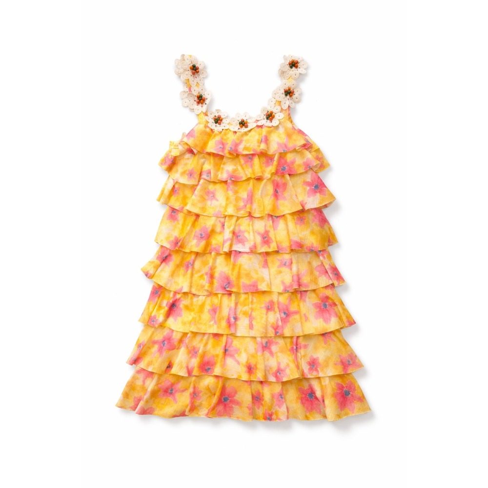 Truly Me Girls Yellow Daisy Yolk Tiered Girls Dress Sz 6 NWT Spring Summer